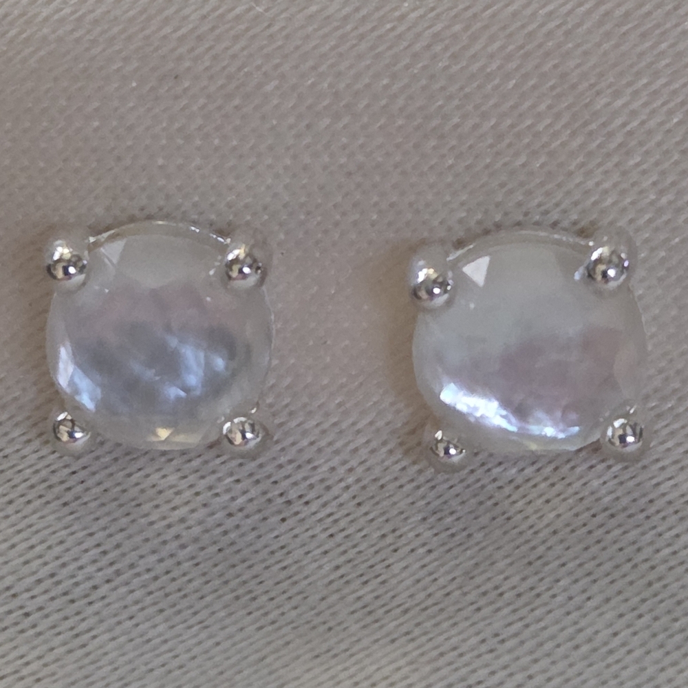 Ippolita Rock Candy MOP and Quartz Doublet Stud Earrings  SS